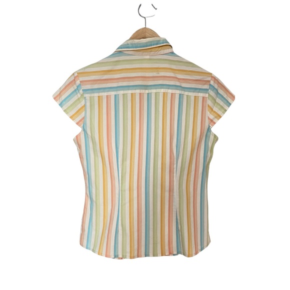 Vintage Striped Corset Top Short Sleeve Size M - Picture 5 of 6